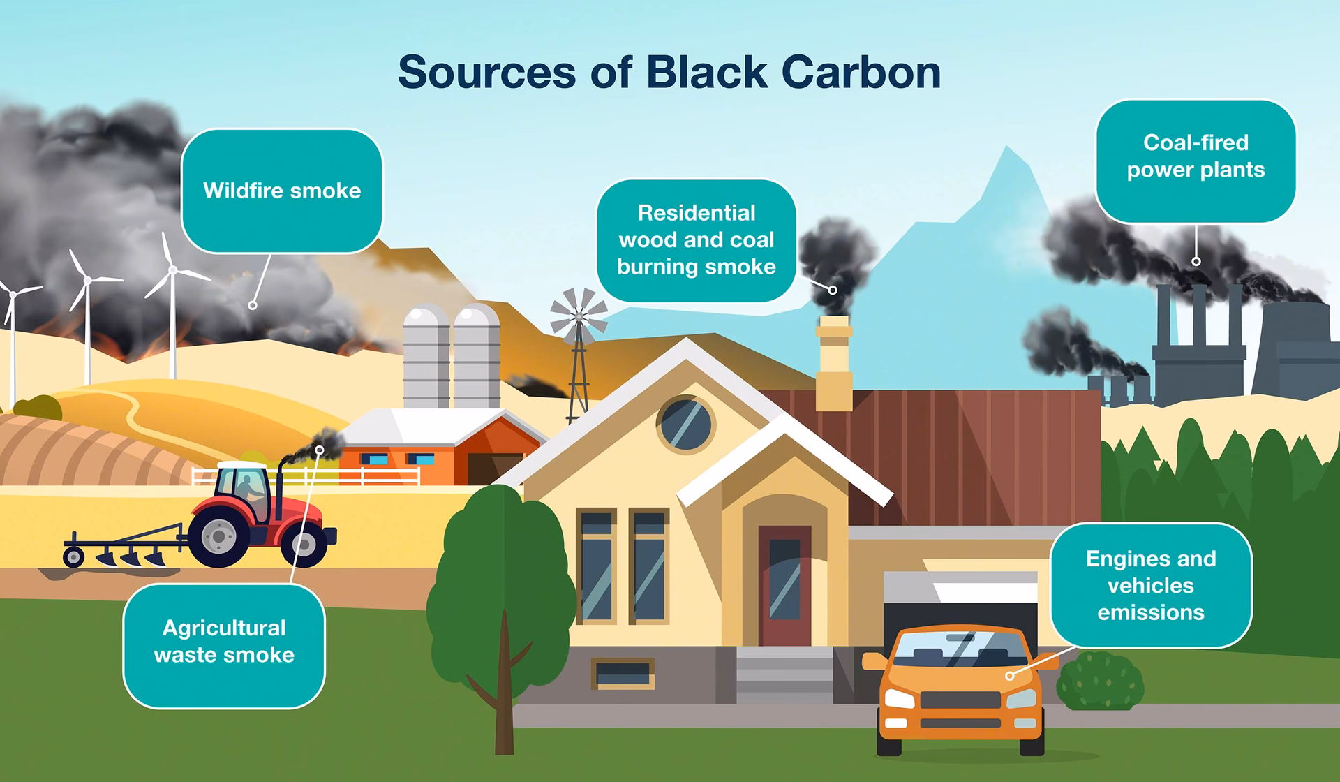 ¿Qué causa el carbón negro?