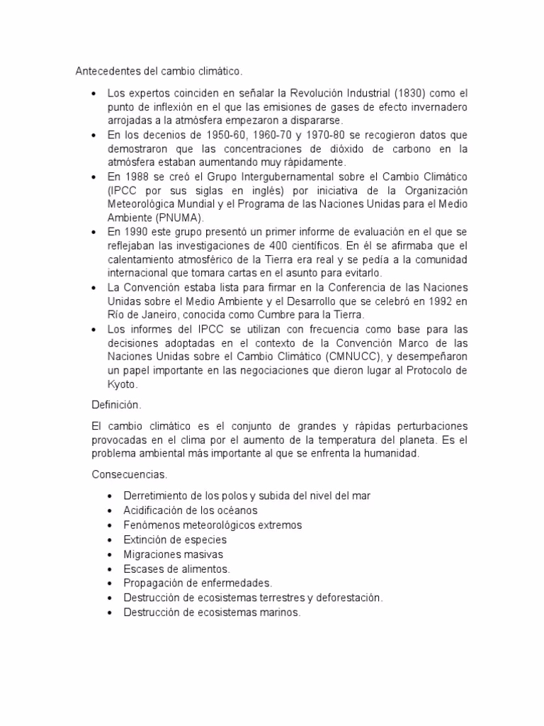¿Cuáles son las investigaciones sobre el cambio climático?
