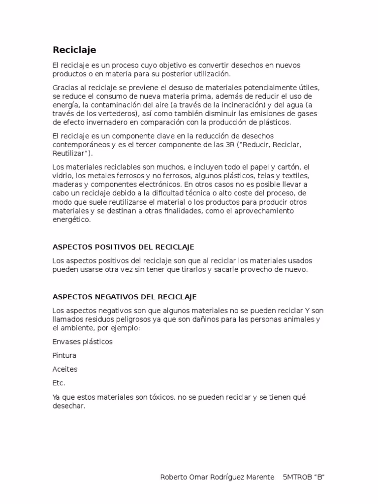 ¿Cuáles son los beneficios del reciclaje?