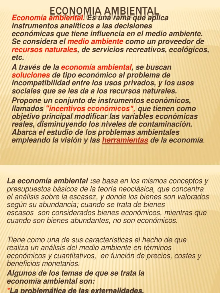 ¿Cuándo surgió la economía ambiental?