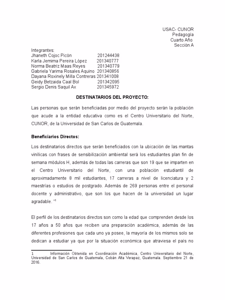 ¿Quiénes son los beneficiarios directos e indirectos de un proyecto?