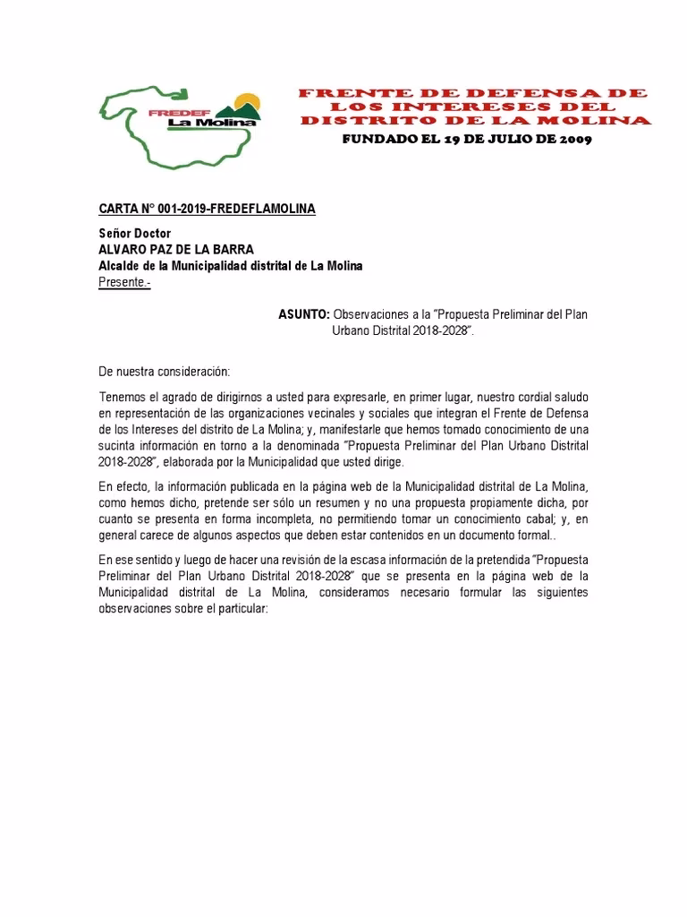 ¿Qué es una carta dirigida al alcalde?