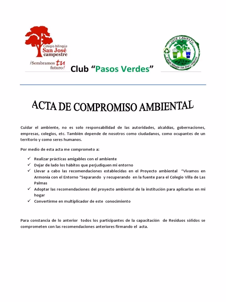 ¿Qué es la carta de compromiso para el cuidado del Medio Ambiente?