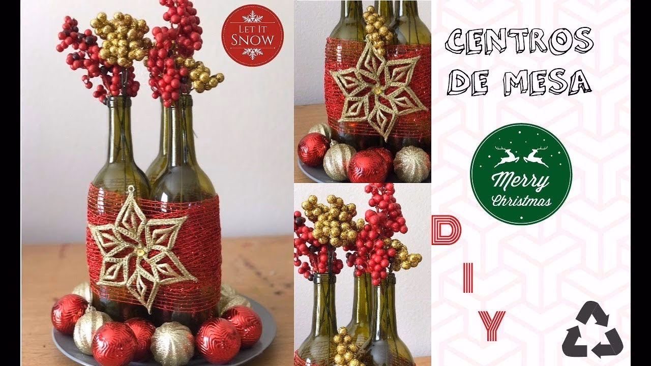 ¿Qué materiales se pueden reciclar para lograr centros de mesa navideños?