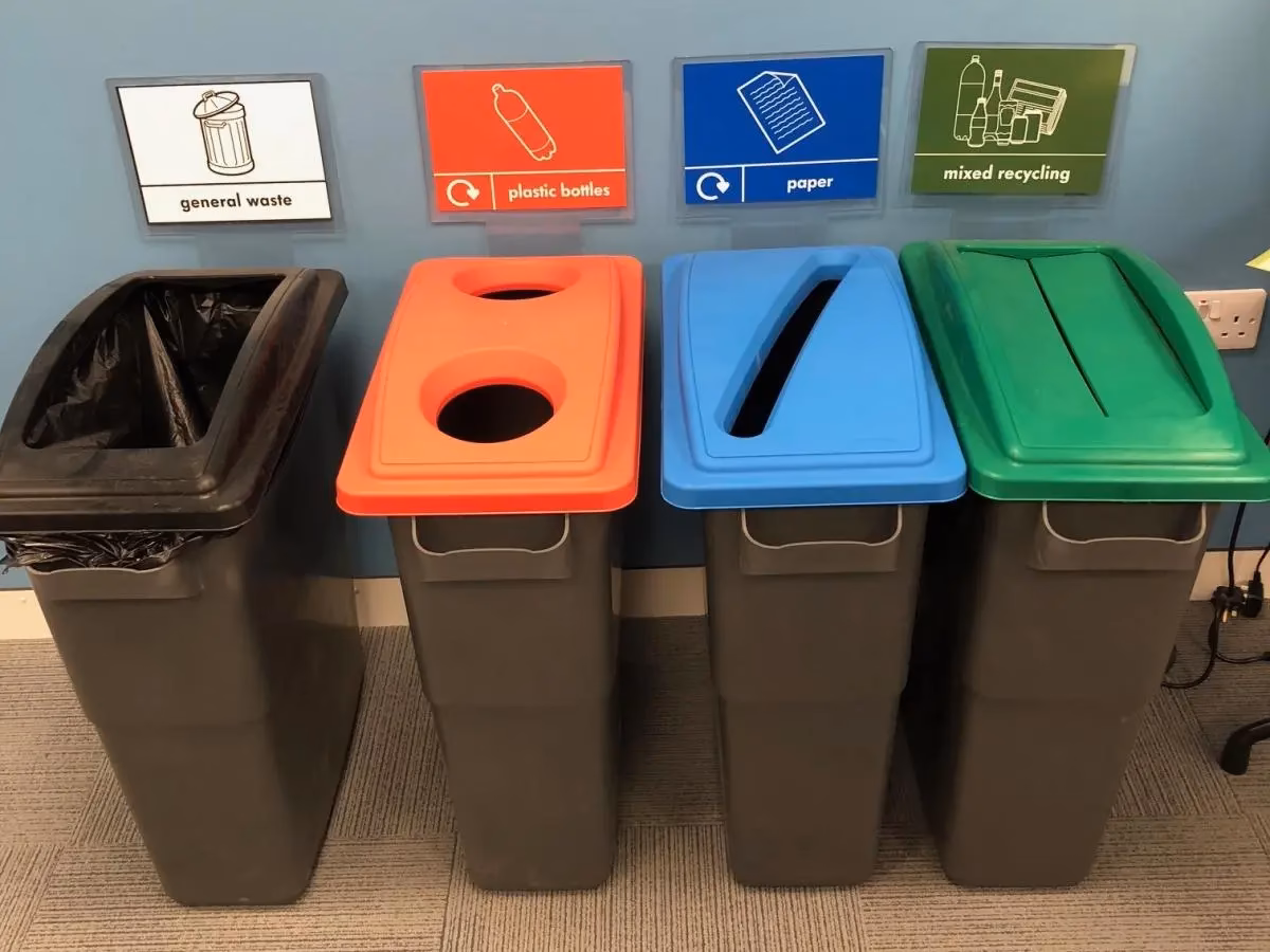 ¿Cuál es una recomendación para desinfectar el cesto de basura?