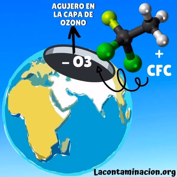 ¿Cuáles son los efectos de los clorofluorocarburos sobre el medio ambiente?