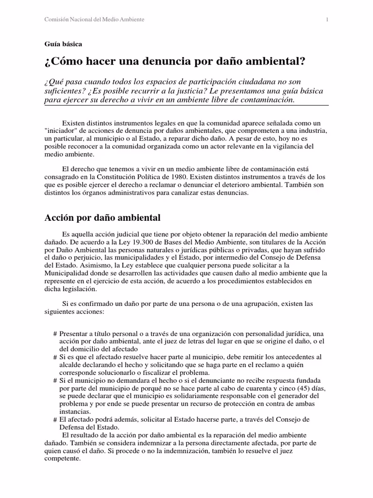 ¿Quién puede hacer una denuncia ambiental?