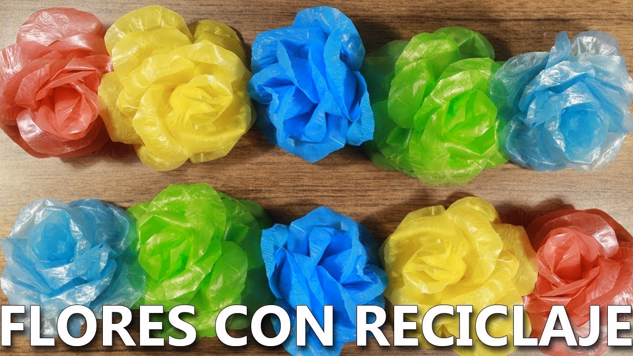 ¿Qué se necesita para hacer flores de plástico recicladas?