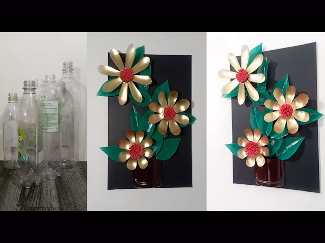 ¿Cómo hacer un dibujo con botellas de plástico de colores?