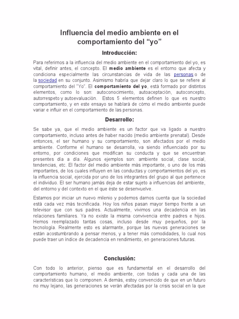 ¿Cómo influye el entorno en nuestro comportamiento?