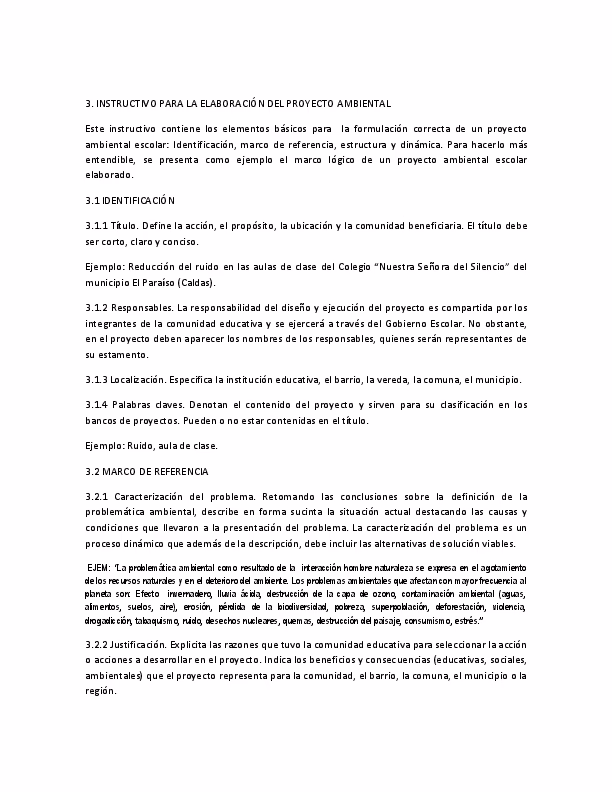 ¿Cuáles son los elementos básicos para la elaboración de un proyecto ambiental?