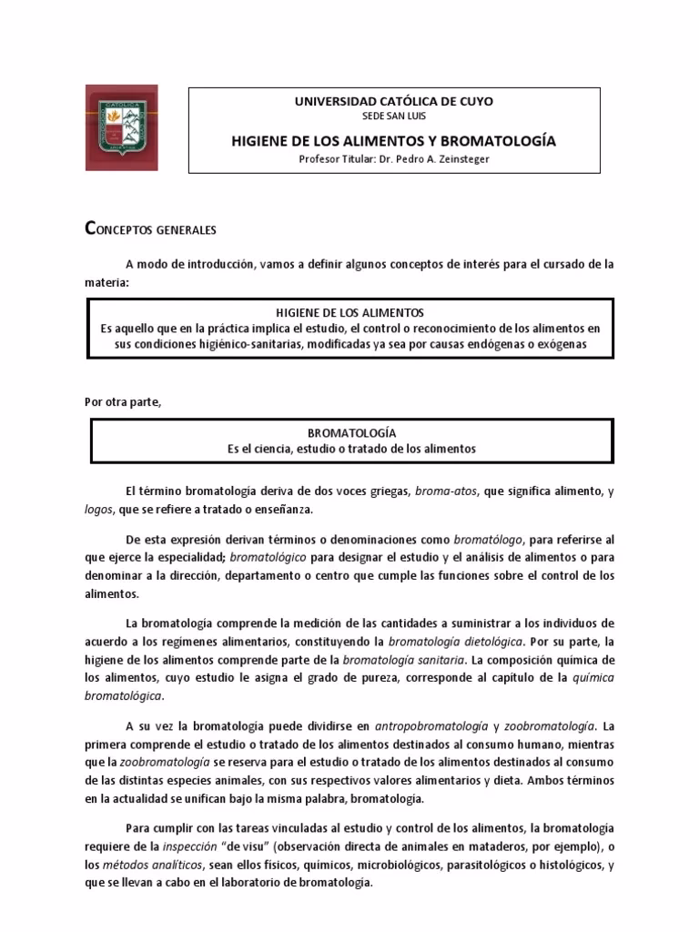 ¿Qué es la bromatología en casa?