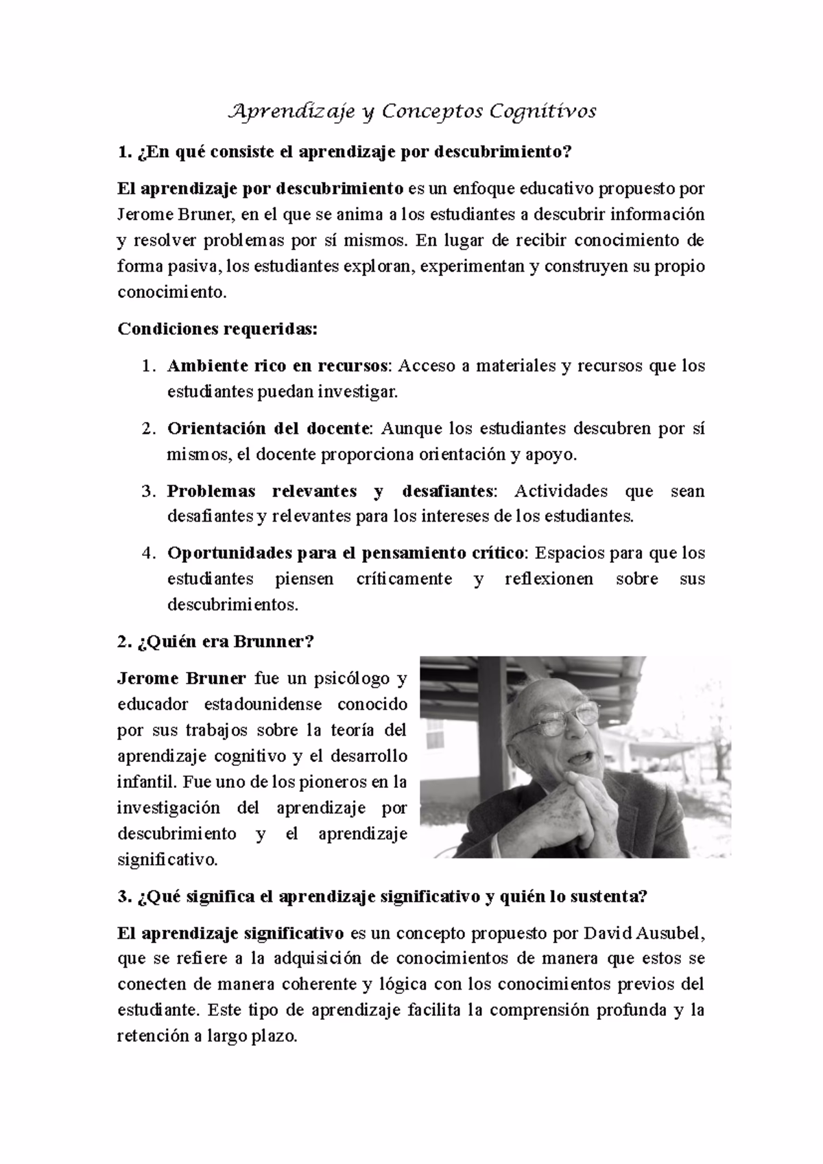 ¿Qué es el desarrollo según Bruner?