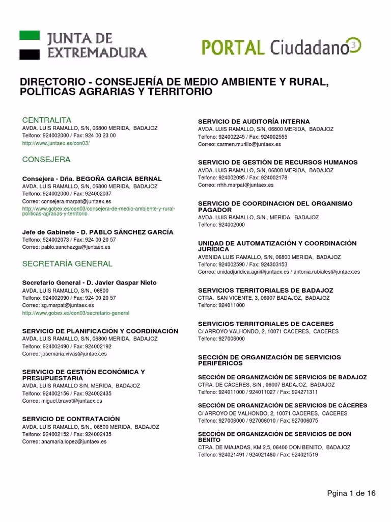 ¿Quién es el máximo responsable de la Consejería de Medio Ambiente y rural?