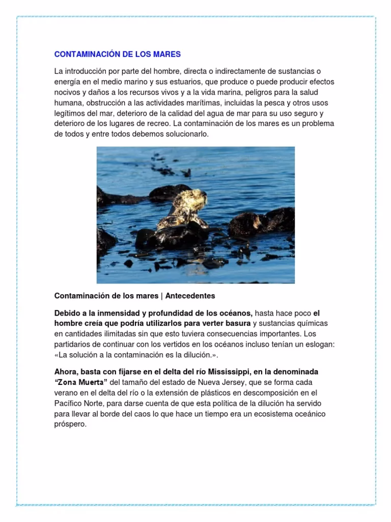 ¿Cómo afecta la contaminación a los animales marinos?