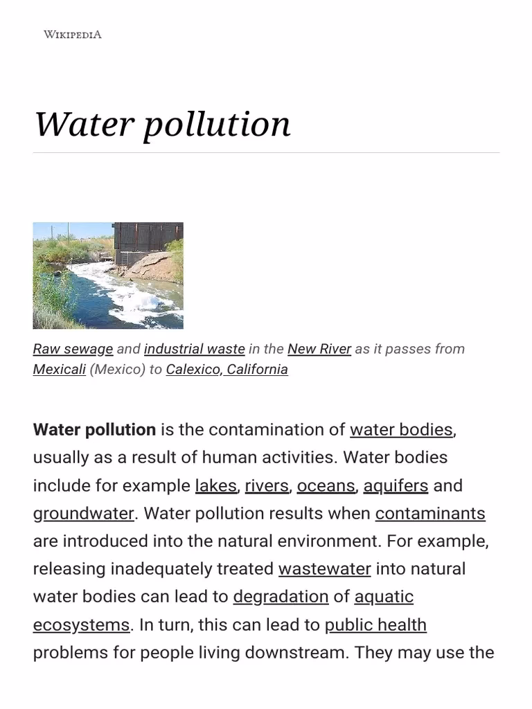 Is water pollution a global problem?