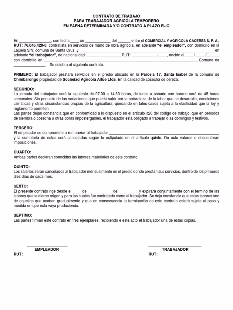 ¿Cuáles son las modalidades de contrato de Trabajo Agrario?