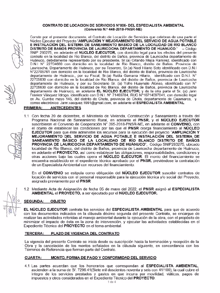 ¿Cuáles son los tipos de contratos medioambientales?