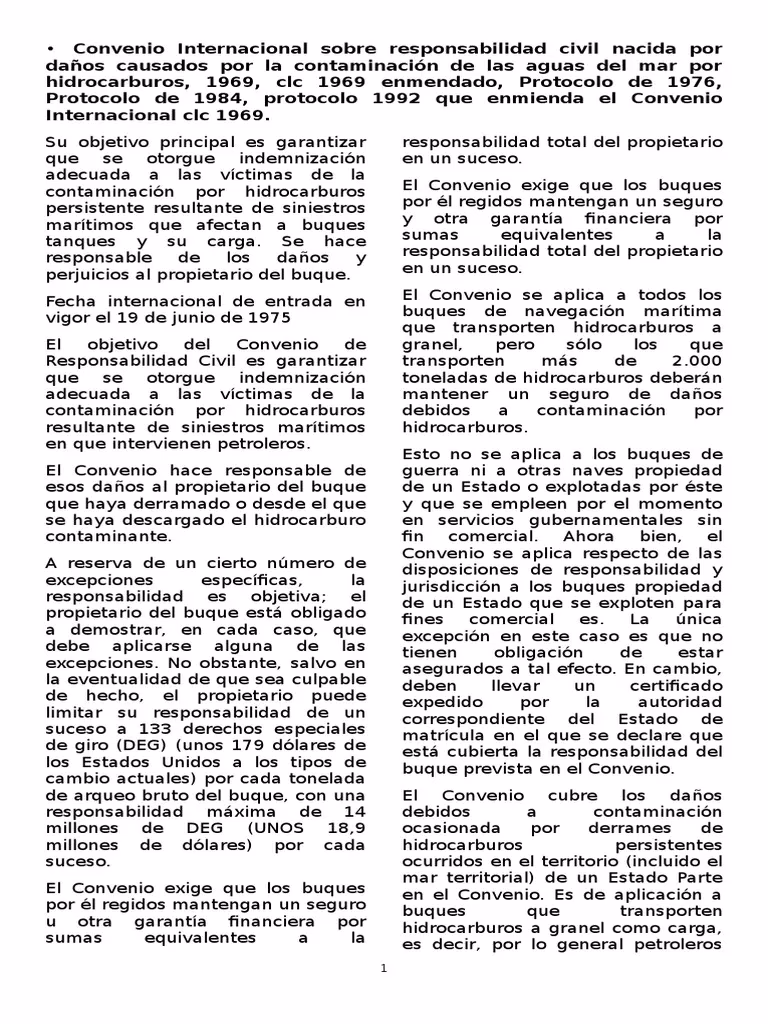 ¿Qué es el Convenio Internacional sobre la contaminación de hidrocarburos?