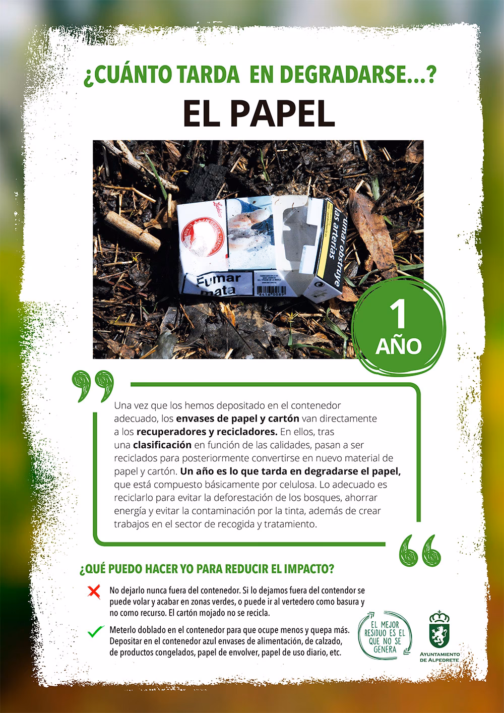 ¿Cuánto tiempo tarda en descomponerse el papel?