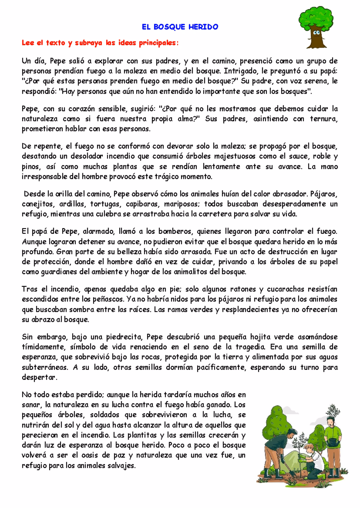 ¿Qué pasó con el bosque herido?