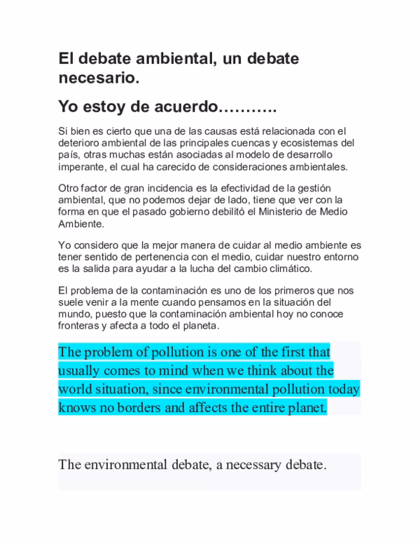 ¿Cuáles son los cuatro grandes debates ambientales?