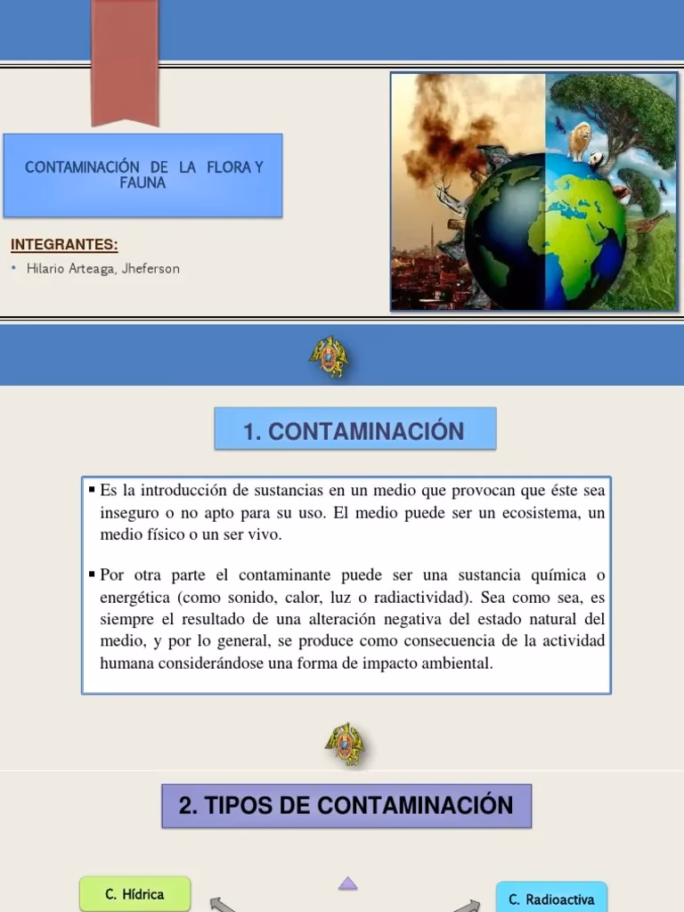 ¿Cuáles son las causas de la contaminación de la flora y fauna?