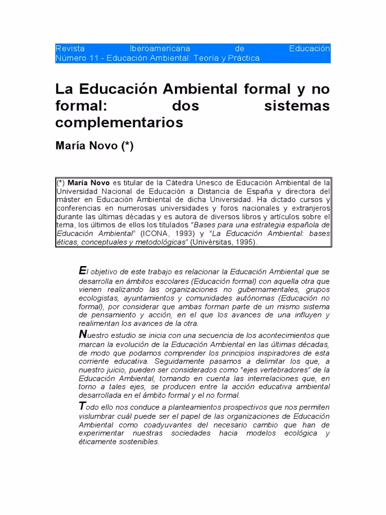 ¿Qué aporto María Novo a la educación ambiental?