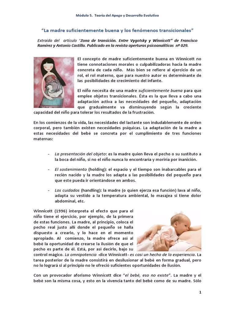 ¿Cómo se refleja el amor de la madre en la mirada de Winnicott?