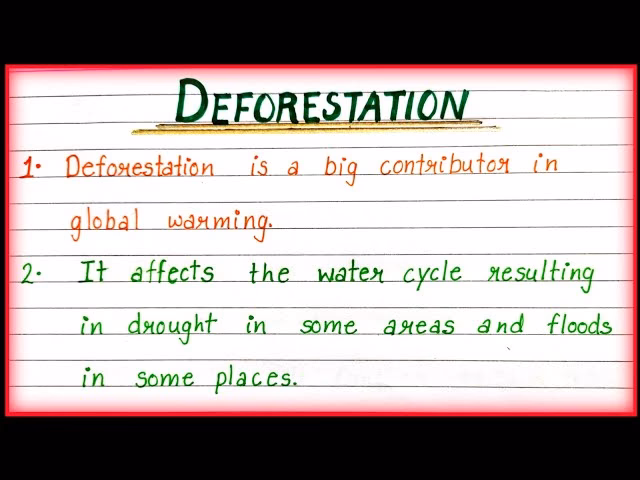 How does deforestation affect the environment?
