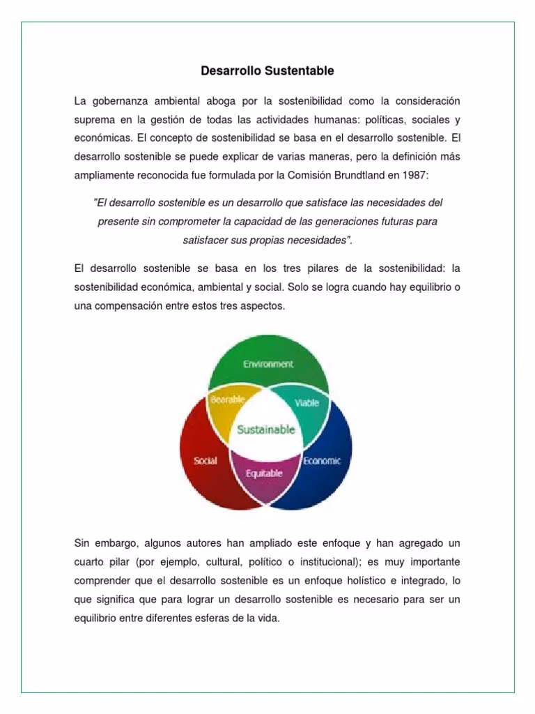 ¿Qué es el desarrollo sostenible según autores?