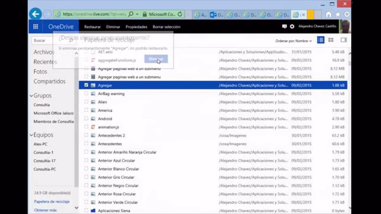 ¿Cómo estaurar documentos desde la Papelera de reciclaje?