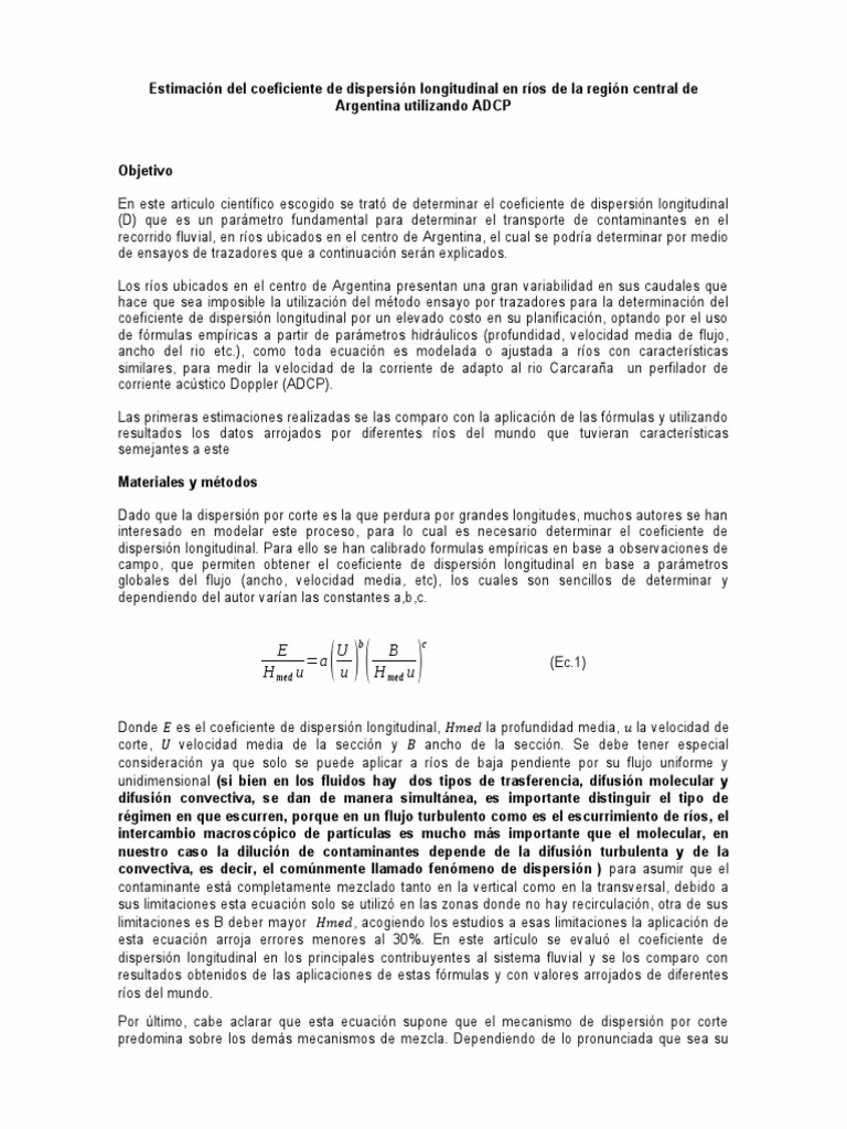 ¿Cómo se evalúa el coeficiente de dispersión longitudinal en los principales tributarios del sistema fluvial?