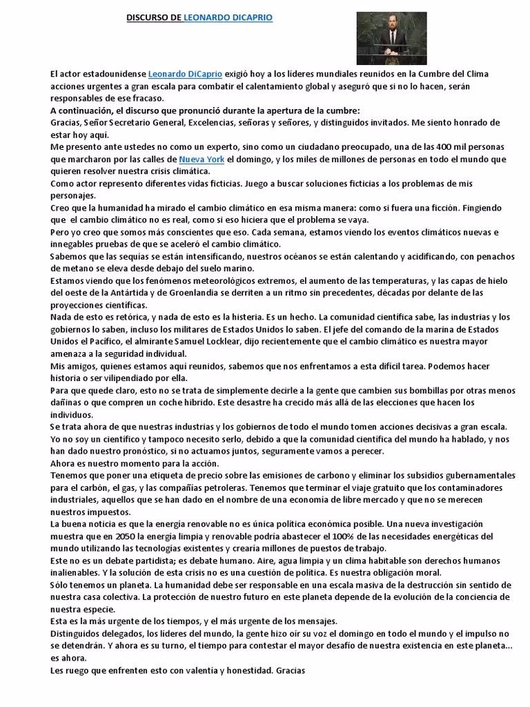 ¿Por qué Leonardo DiCaprio exigió a los líderes mundiales acciones urgentes para combatir el calentamiento?