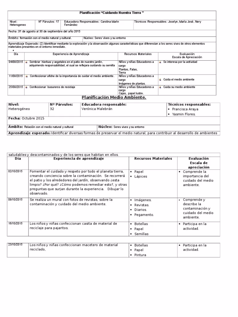¿Qué áreas se pueden cubrir mediante la planificación ambiental?