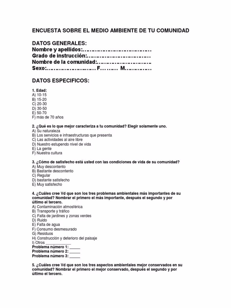 ¿Qué es la encuesta sobre la comunidad?