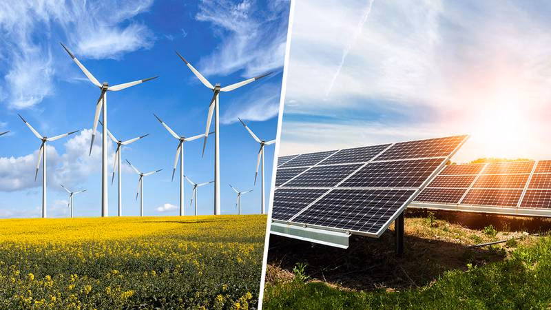 ¿Cuál es la diferencia entre energía solar y eólica?