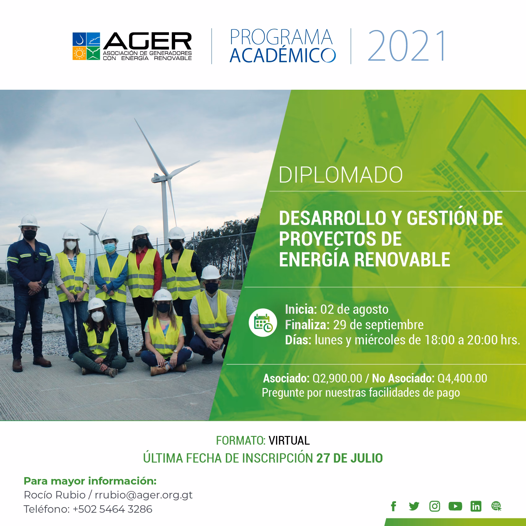 ¿Cuáles son los diferentes cursos de gestión de energías renovables?