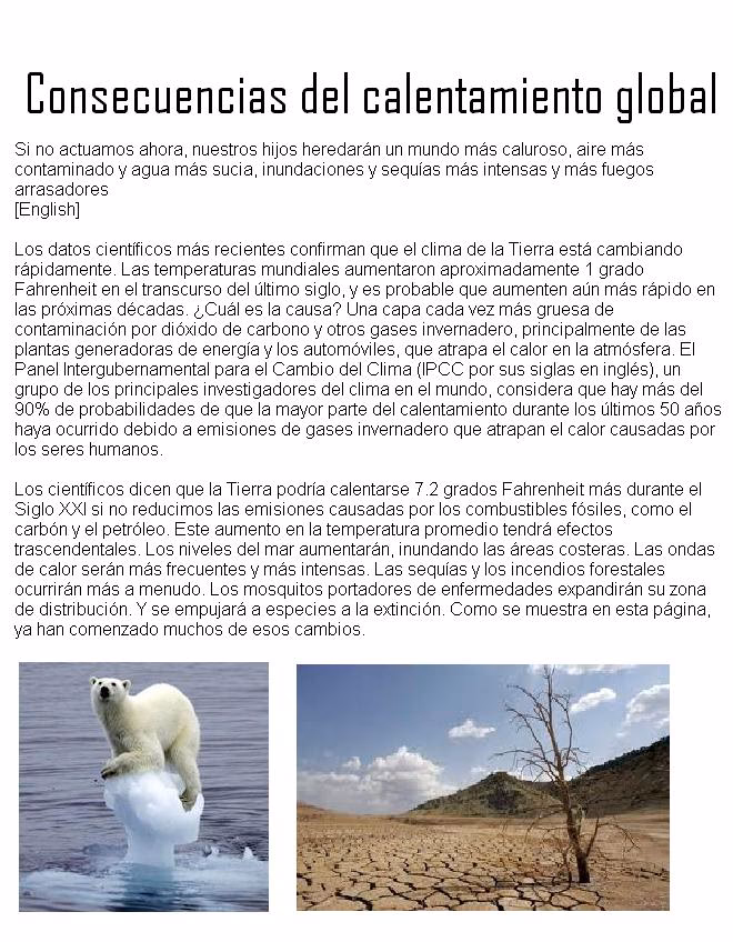 ¿Cuáles son las consecuencias del calentamiento global?