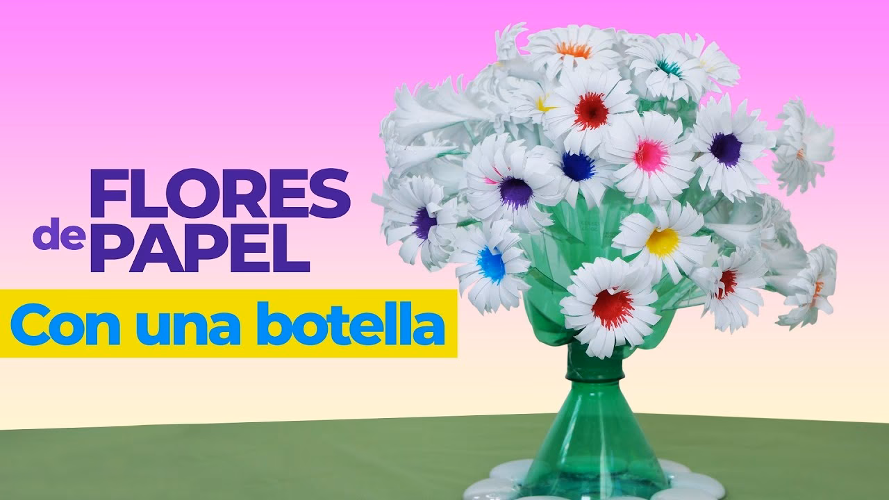 ¿Cómo hacer un florero con material reciclado?