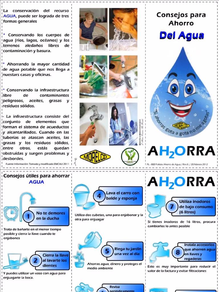¿Cuáles son las recomendaciones para el cuidado y ahorro del agua?