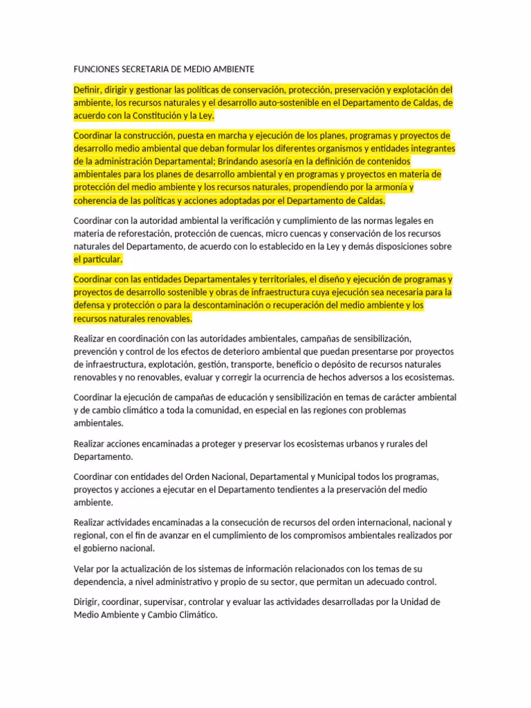¿Cuáles son las funciones y atribuciones de la subgerencia de medio ambiente?