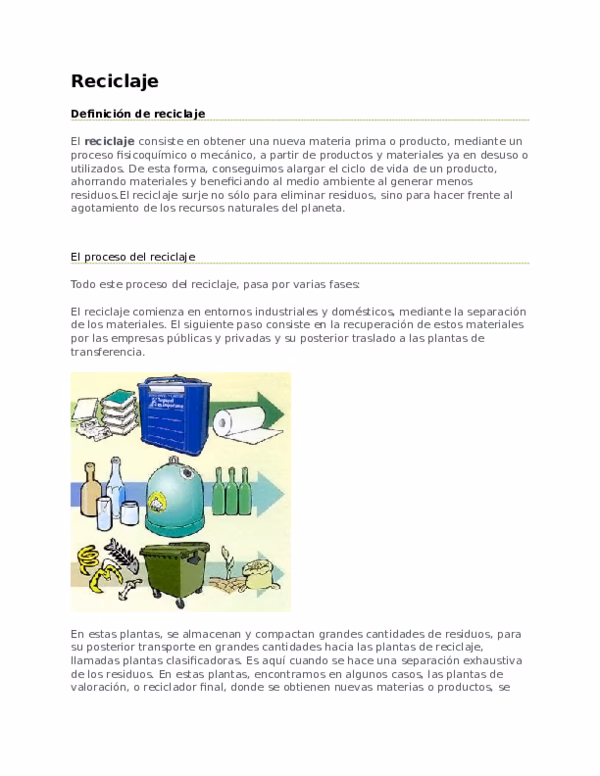 ¿Cuáles son los diferentes tipos de reciclables?