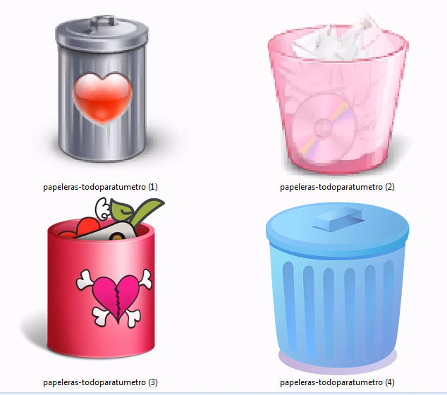 ¿Dónde puedo descargar iconos de Papelera de reciclaje?