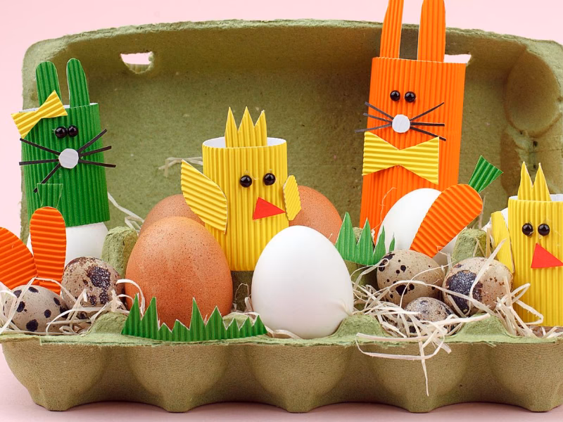 ¿Cómo se pueden reutilizar cajas de huevos?