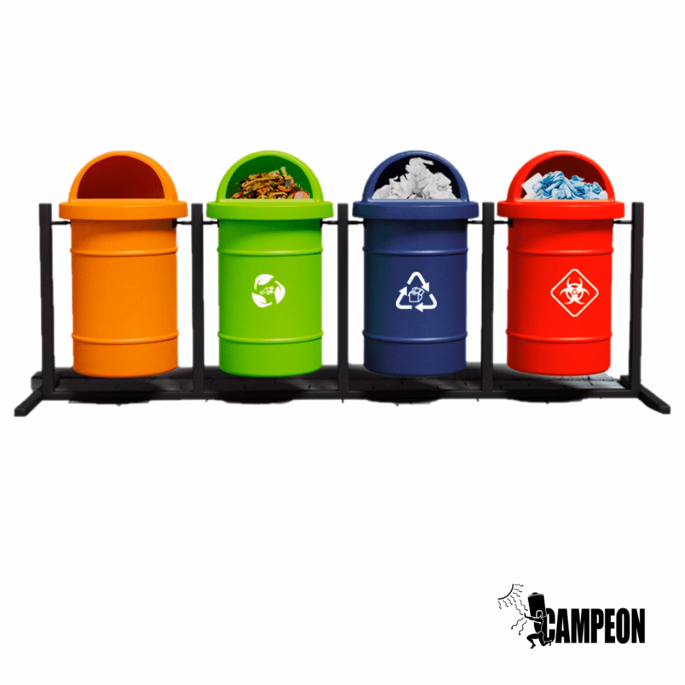 ¿Qué hacen los personajes que recolectan basura plástica para reciclar basureros?