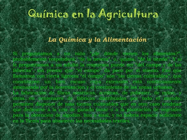 ¿Cuál es la relación entre la química orgánica y la agricultura?