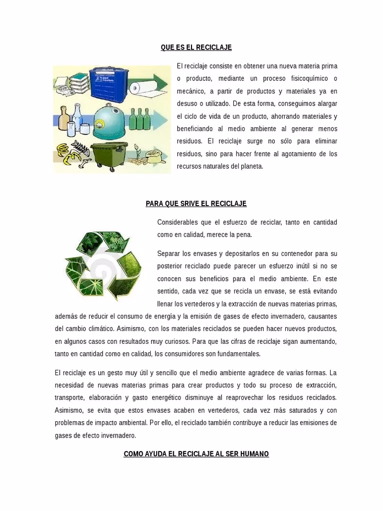¿Cuáles son los pasos del proceso de reciclaje?