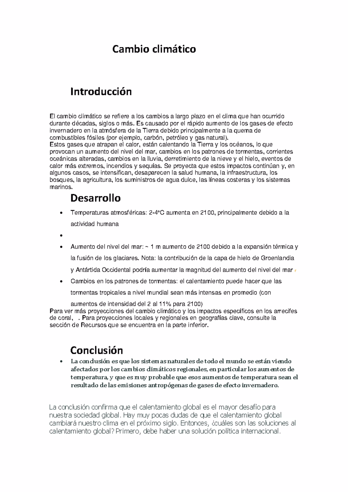 ¿Cómo se reporta el cambio climático?