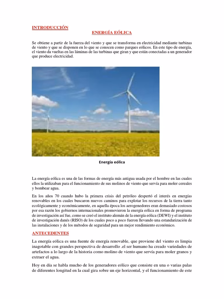 ¿Cuál es la importancia de la energía eólica para la producción de electricidad?